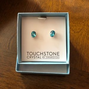 Touchstone Crystal aquamarine earrings
